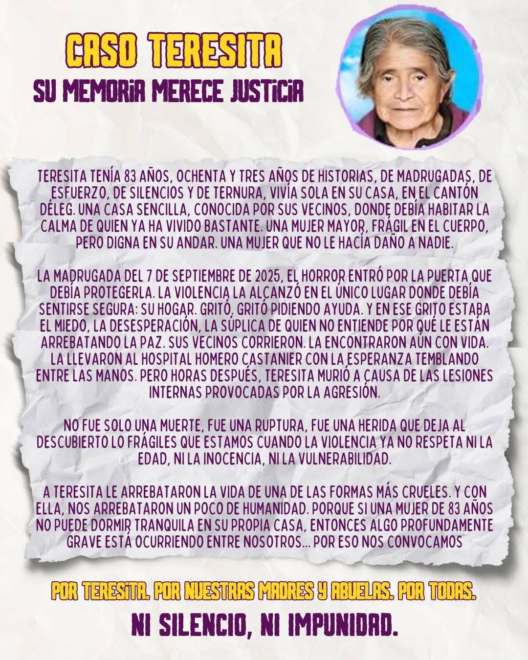 Habitantes de Déleg se movilizan en Azogues exigiendo justicia por el caso de Teresita.